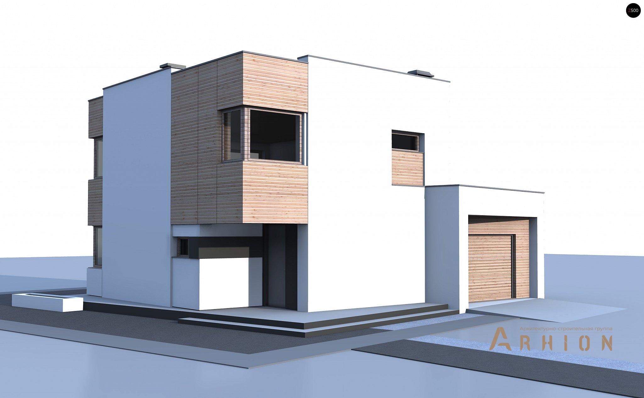 3. Проект двухэтажного дома в стиле минимализм с плоской кровлей , Zx51 GP, площадью - 126 кв c терассой